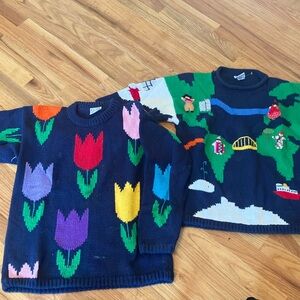 Colorful Tulip and Scenic Sweaters